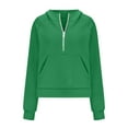 thumbnail image 3 of Scyoekwg Graphic Sweatshirts for Women Dressy Blouse Loose Lightweight Comfy Long Sleeve Tops Solid Color Stand Collar Sweatshirt Casual Pullover Clearance (Green,XXL), 3 of 5