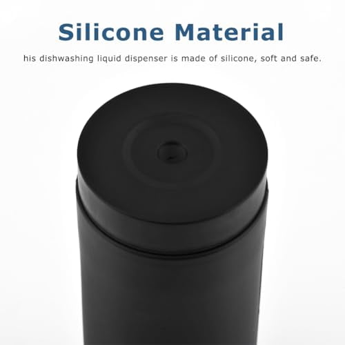 Dish Soap Squeeze Bottle, Silicone Dish Soap Dispenser for Kitchen and Bathroom(Color:Black)