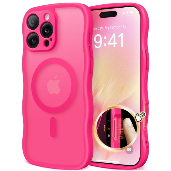 Funda de teléfono CAPRARO para iPhone 16 Pro para mujer, color rosa intenso