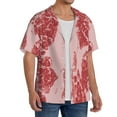 thumbnail image 2 of Xecao Red Meat Men's Casual Short-sleeved Shirt, a button-up collared shirt with a pocket-Medium, 2 of 5