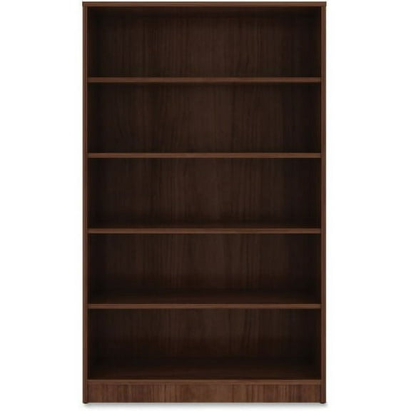 Lorell Bookshelf 0.8" Shelf, 36" x 12" x 60" - 5 Shelve(s) - Square Edge - Material: Thermofused Laminate (TFL) - Finish: Walnut