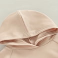 thumbnail image 3 of Zehjuhan Toddler Baby Boy Girl Solid Color Long Sleeve Hooded Sweatshirt Romper Snap Bottom Fall Winter Clothes Beige，0-3M, 3 of 6