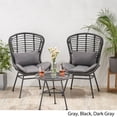 thumbnail image 3 of Noble House La Habra 3 Piece Outdoor Wicker Conversation Set in Gray, 3 of 12