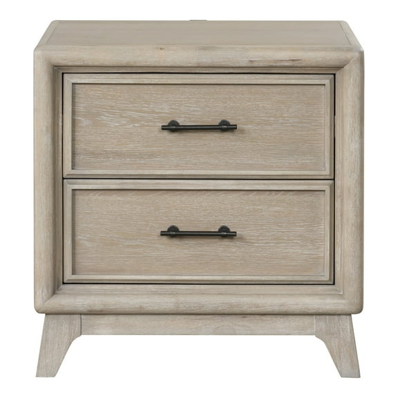 Furniture of America Lioris Modern Rustic 2-Drawer Adult Nightstand, Oak