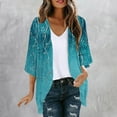 thumbnail image 2 of JURANMO Summer Kimono for Women 2025 Floral Print Puff Sleeve Cardigans Loose Cover Up Chiffon Cardigan Casual Blouse Tops Multicolor XXXL Sale of The Day, 2 of 6