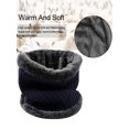thumbnail image 5 of Gustave 2 Pieces Men Knit Visor Beanie and Fleece Lining Scarf Set, Winter Warm Thick Knit Skull Cap with Brim for Outdoor Sport "Gray", 5 of 9
