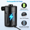 thumbnail image 2 of Leyfeng Electric Air Pump, Portable Air Cushion Pump with 4 Nozzles, Rechargeable Mini Inflatable Pump for Inflatables, Pool Floats, Boats, Pool Toys, Travel Outdoor Camping, 2 of 7