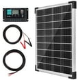 thumbnail image 1 of TBER Solar Panel Kit 20W 12V, Solar Battery Charger with 10A Charge Controller and Extension Cables with Battery Clips O-Ring Terminal for Car Motorcycle RV Marine Boat C, 1 of 8