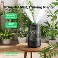 thumbnail image 2 of Homvana - Humidificadores de niebla fría de 3.6 L para recámara, habitación grande, hogar, oficina, sala de estar, relleno superior de 34 H, fácil de limpiar, humidificador pequeño para plantas en, 2 of 5
