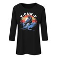 thumbnail image 4 of Ailaofu Hauts à Manches 3/4 pour Femmes Col Rond Ample Mignon T-Shirts d'Automne et d'Été Blouses Décontractées Imprimées Tunique, 4 of 4