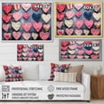 thumbnail image 4 of Designart "Pop Art Heart in Pink and Blue III" Fashion Framed Wall Art - Glam Pink Pop Art Bedroom Framed Canvas Wall Art, 4 of 6