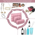 thumbnail image 4 of Bolsa de cosméticos Huhumy Puffy acolchada, 3 unidades, para mujer, rosa, 4 of 6