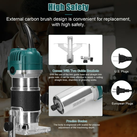 Geevorks Electric trimming machine,Wood Versatile Router Power Tool With Router Power Tool Versatile Router Power Cutters Tool With 15pcs Tool 800w 3000rpm Qisuo Huiop Siuke 800w 3000rpm Wood