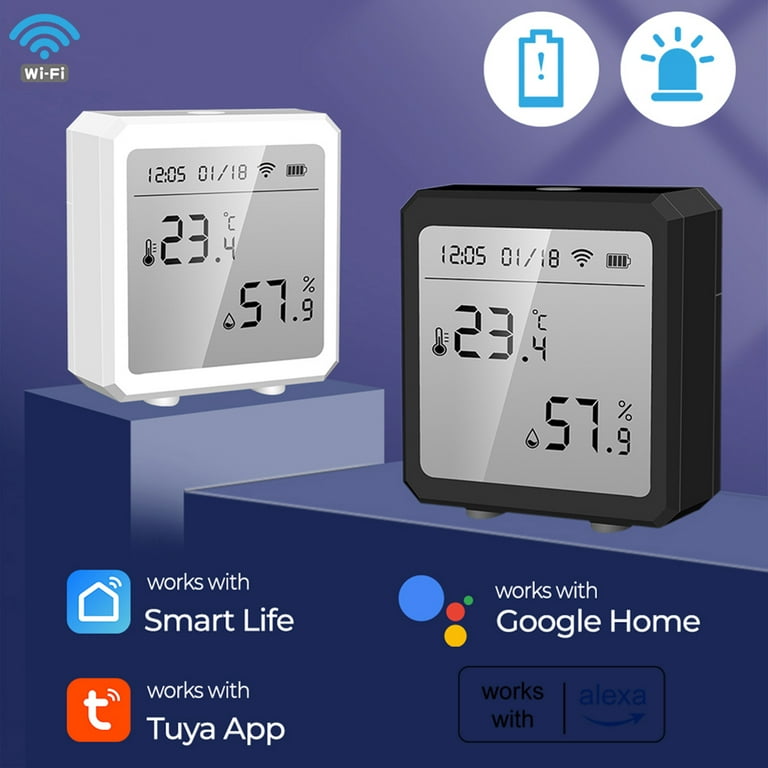 APP Control Multifunctional Monitor Wireless Indoor Battery Powered Baby Room  Temperature Humidity Sensor Smart WIFI Home Office
