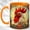 Orange, variant on Ornate Rooster Coffee Mug, Farmhouse Chicken Mug, Ceramic 11 oz