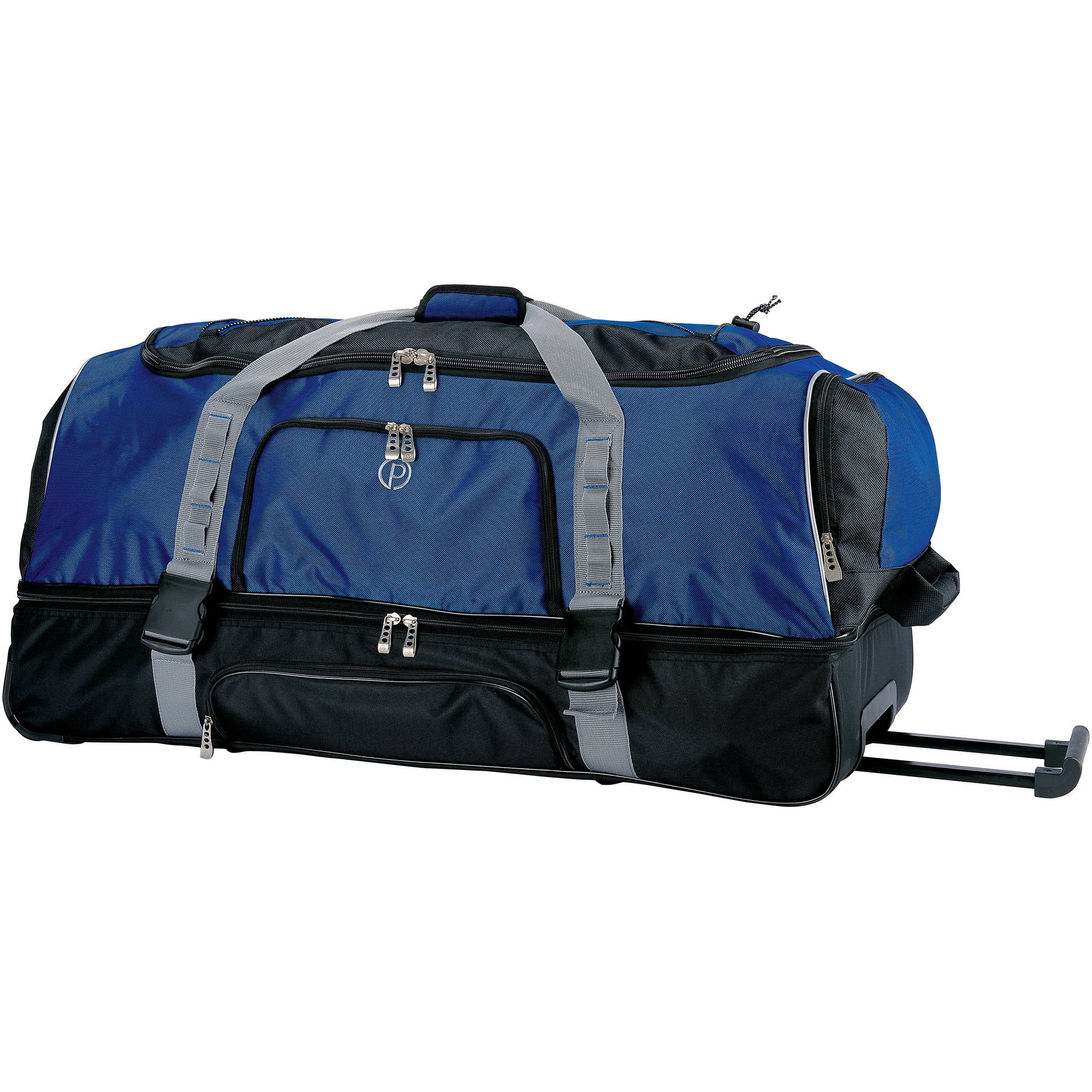 Rolling Bag Duffel Luggage Wheel Duffle Carry Drop Bottom Suitcase Travel Black