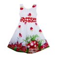 thumbnail image 1 of Robe Fille Champignon Fleur Herbe Imprimé Pois Ceinture Rouge 5 Ans, 1 of 4