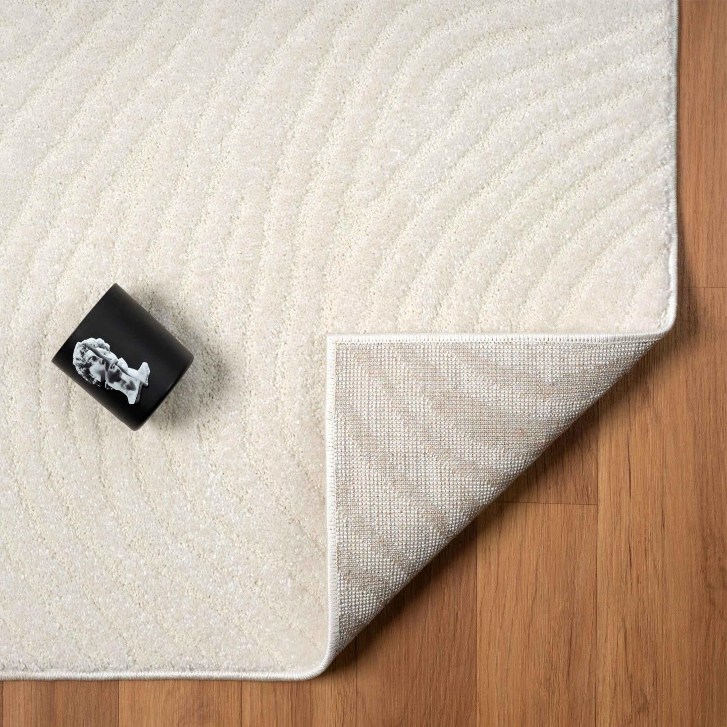 LUXE WEAVERS Abstract Cream 4x5 Area Rug for Living Room