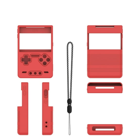 Silicone Protective Case for Trimui Brick Gaming Console Soft Anti-Drop Anti-Scratch Protective Cover Simple Solid Color Case with Lanyard