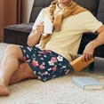 thumbnail image 6 of Rocae Cherry Blossoms for Men's Soft Sleep Pajama Shorts, Waistband and Pockets, 6 of 9