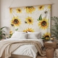 thumbnail image 3 of Yellow Sunflowers Small Tapestry for Bedroom Wall Hanging Tapestry, Summer Farmhouse Retro Beige Ceiling Backdrop Tapestries Poster Blanket Wall Decor for Teens Room Living Room Dorm 23" x 28", 3 of 8