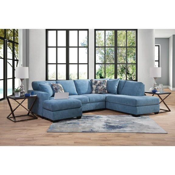 American Furniture Classics Bluebell U Shaped Sectional with 4 Throw Pillows