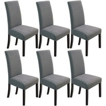 6 Pack Chair Covers for Dining Room, Stretch Chair Protector Slipcovers, Grey