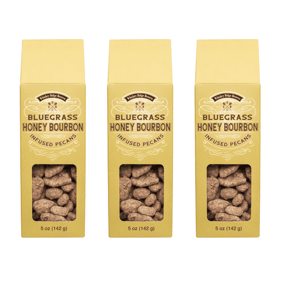 Damn Man Snacks 15oz Bluegrass Honey Bourbon candied Pecans Gift - 3 packs Whiskey Nuts Candied Nuts Gifts for Men