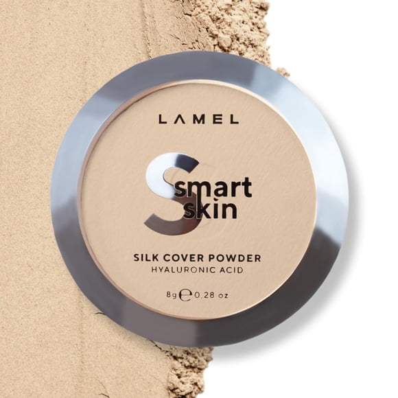 Lamel Smart Skin Silk Polvo compacto - Polvo de acabado prensado de larga duración - Maquillaje de control de aceite adecuado para piel seca Fórmula ligera - 402 Beige 0.28 oz