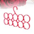 thumbnail image 2 of Miangastore 10 Rings Plastic Coat Hanger Multifunctional Circle Shape Scarf Belt Tie Display Slots Holder Hole Design Bathrobe Organizer (Red), 2 of 8