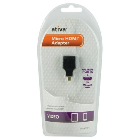 Ativa® A To D Micro HDMI Adapter  Black price history on PriceWatchPro
