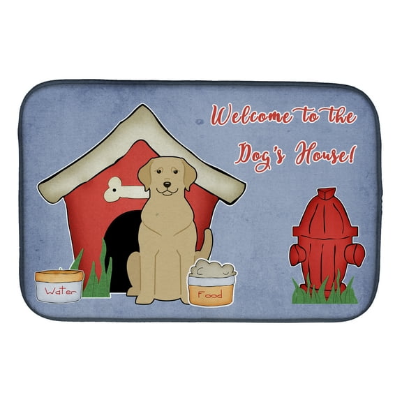 Dog House Collection Yellow Labrador Dish Drying Mat