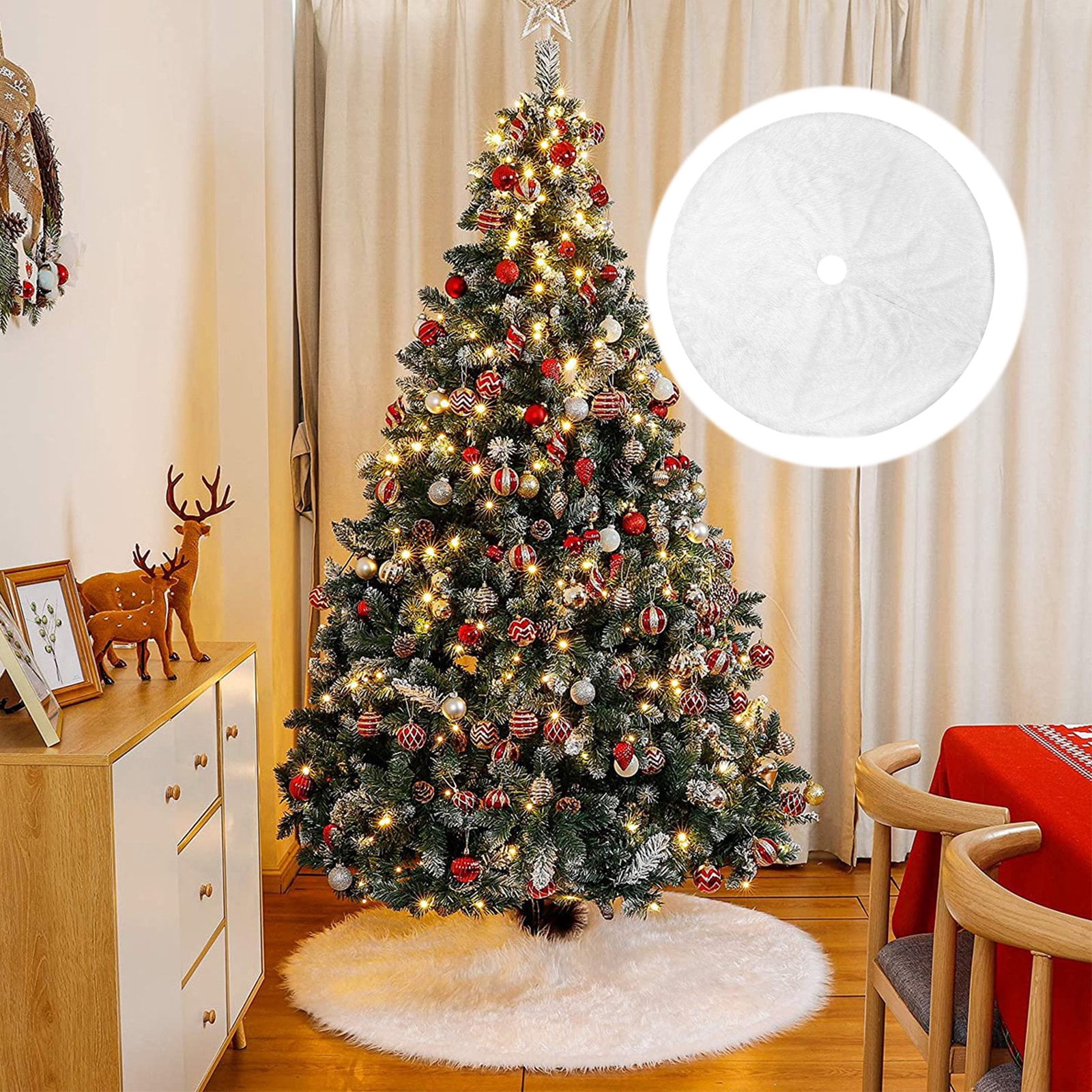 Dessous De Sapin En Fausse Fourrure Blanche 48 Pouces - Hobby Lobby - Neuf Avec Emballage