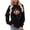 Black, variant on Womens Halloween Vibes Pullover Jack O Lantern Bow Print Crew Neck Sweatshirt Dropped Shoulders Banded Trim Long Sleeve Top