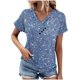 thumbnail image 2 of Fiudx Ofertas Flash Del Día Solo En Línea Top Informal de Primavera y Verano de Manga Corta con Cuello En V para Mujer, 2 of 5