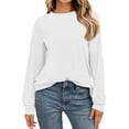 thumbnail image 2 of Sweatshirt for Women Women's Fashion Long Sleeve Shirts Loose Fitted Crewneck Basic Tops Casual Outfits, 2 of 5