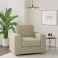 thumbnail image 2 of Fijinhom Swivel Accent Chair, Cozy Linen Reading Chair for Adults, Comfy Single Sofa Chair with Extra Wide Armrests, Mid-Century Modern Arm Chair for Living Room, Bedroom, Office, 2 of 6