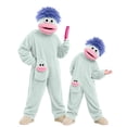 thumbnail image 2 of Silly Goofy Onesie for Kids- Frog Onesie Funny Monster Pajamas Fleece Jumpsuit Hooded Cozy Loose Fit Plush Loungewear,with Comb (No Shoes Included) Light Blue 8-9 Years, 2 of 7