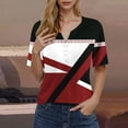 thumbnail image 2 of VERUGU Shirts for Women Fashion Printed Short Sleeve Blouse Round Neck Casual Tops Red L, 2 of 4