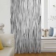 thumbnail image 6 of Black White Lines Sheer Curtains 84 Inches Long, Retro Stripes Texture Minimalist Art Light Filering Curtains, Breathable Simi Curtain Privacy Drapes for Living Room Bedroom Window Treatment, 6 of 9