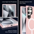 thumbnail image 3 of ELEHOLD for Samsung Galaxy S24 Ultra Compatible with Magsafe Accessories Case,Translucent Matte Magnetic Slim Non-Slip Shockproof Women Men Protective Cover,Pink, 3 of 7
