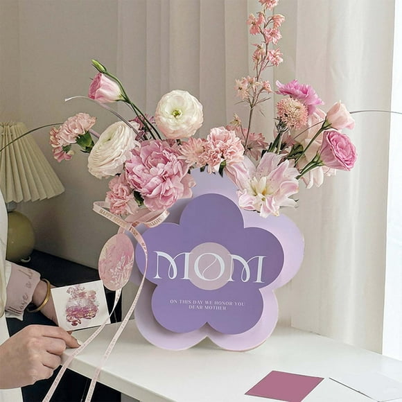 Cajas de regalo de 3 paquetes con guirnaldas de cuentas de cristal - Bolsas reutilizables de ramos florales para decoración del Día de la Madre y de cumpleaños