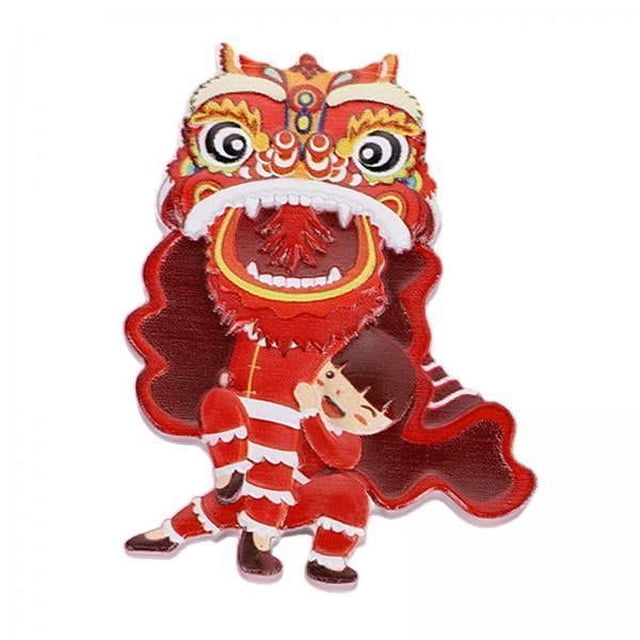 4 Figuras De Danza Del León Chino, Imán De Resina Para Refrigerador, Decoración Del Hogar, Estilo A