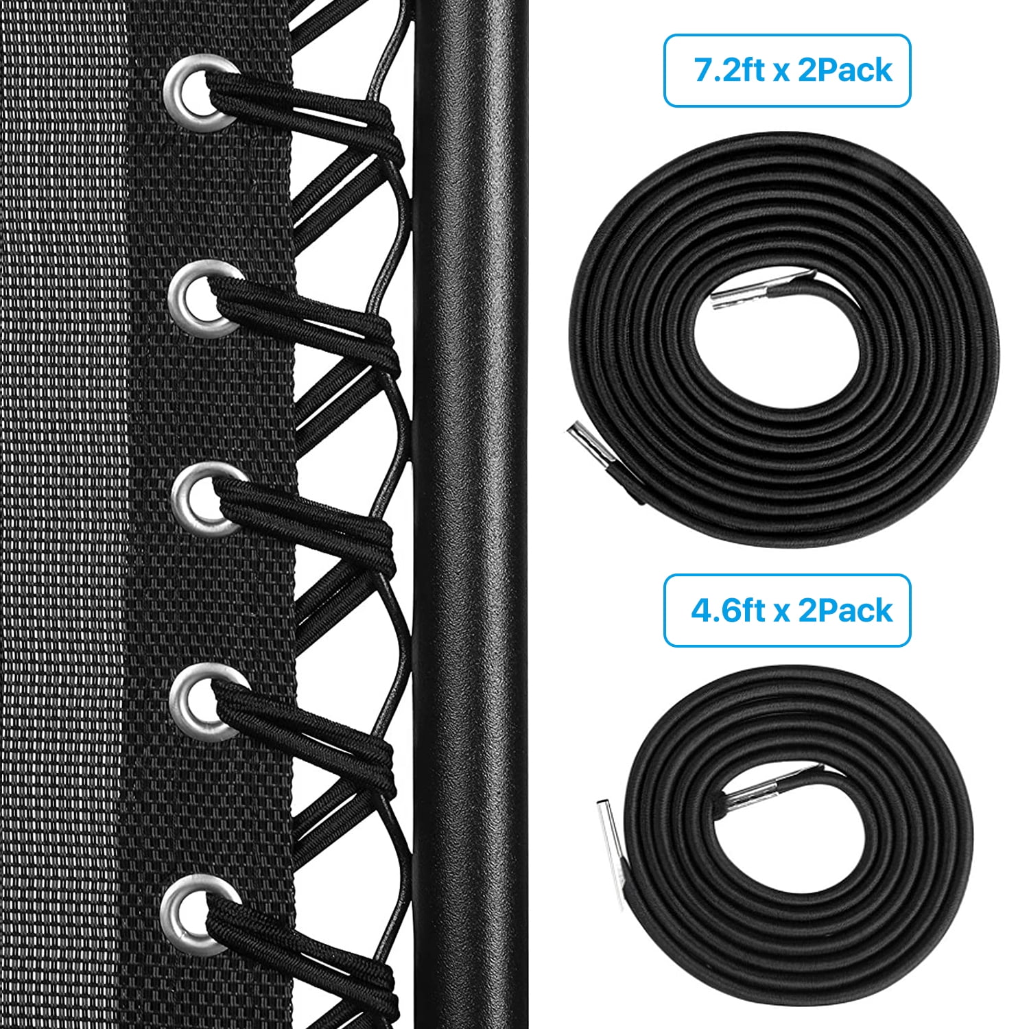 Recliner Chair Lace Cords Replacement Elastic 4 Cords Black Repair Kit 