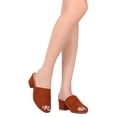 thumbnail image 6 of New Women Heart.thentic Gladys-10 Faux Suede Peep Toe Chunky Heel Mule, 6 of 7