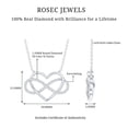 thumbnail image 6 of Rosec Jewels Natural Diamond Heart Necklace - Interlocked Heart and Infinity Necklace, with Chain - Ready to Gift for Valentines, 925 Sterling Silver, 6 of 7