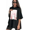 thumbnail image 3 of Plus Size Shirt for Women Black Tops for Women Short Sleeves Shirt for Women Easter 128 T Shirt Crewneck Shirt for Women 5XL, 3 of 5