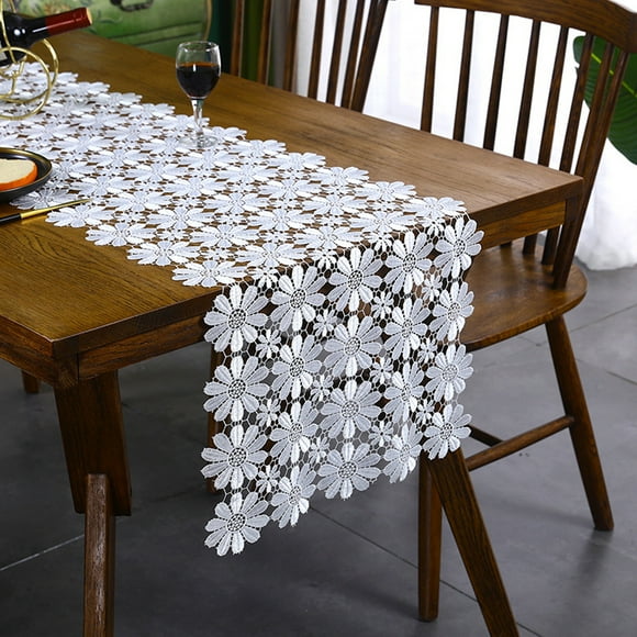 White Lace Table Runner, Summer Table Runner, Tea Coffee Table Runner, buffet decor