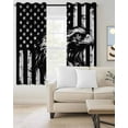 thumbnail image 3 of Blackout Curtains for Bedroom, American Flag Room Darkening Window Drapes for Living Room, Black US Flag Eagle Thermal Insulated Grommet Curtains, 42x63 inch, 2 Panels, 3 of 9