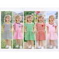 thumbnail image 5 of HILEELANG 2-8 Toddler Girls Navy White Stripe Yellow Trim Summer Play Dress Size 5T, 5 of 8